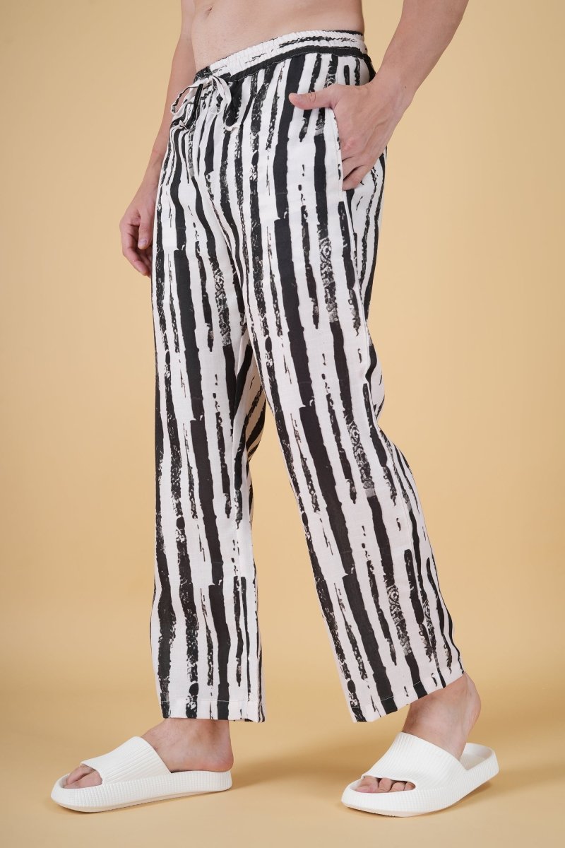 Black & White Brush Stripe Pajama