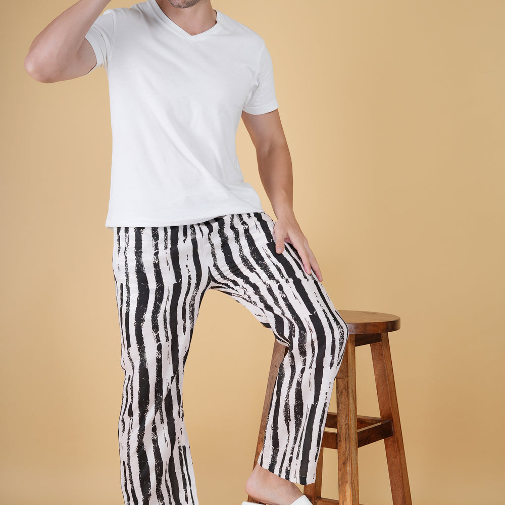 
                      
                        Black & White Brush Stripe Pajama
                      
                    