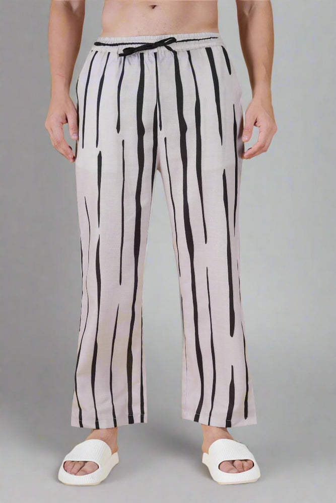 
                      
                        Black Strip Printed on Grey Pajama
                      
                    