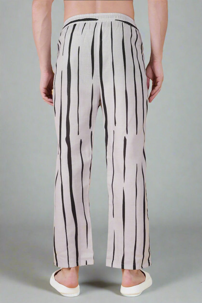 
                      
                        Black Strip Printed on Grey Pajama
                      
                    