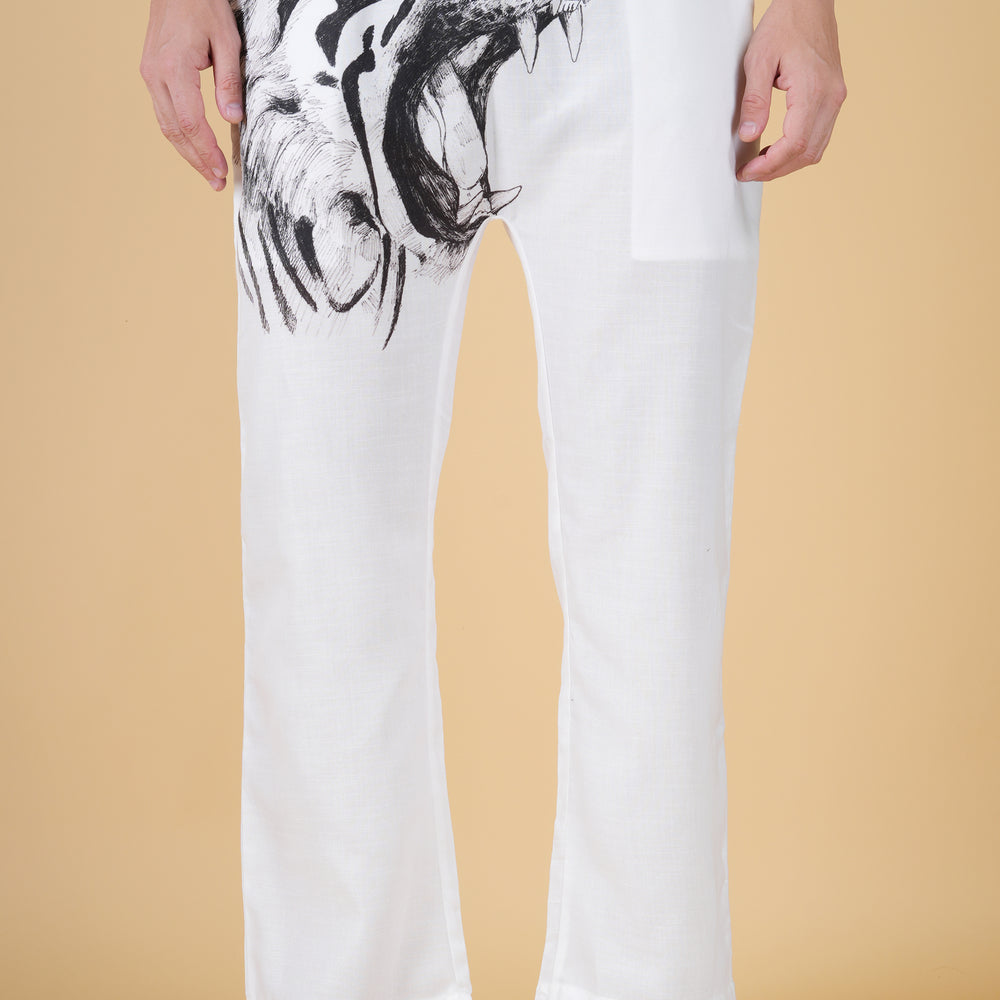 Lion Print White Pajama