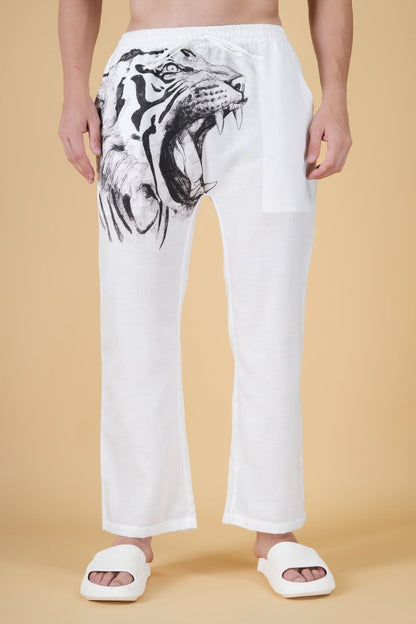 Lion Print White Pajama