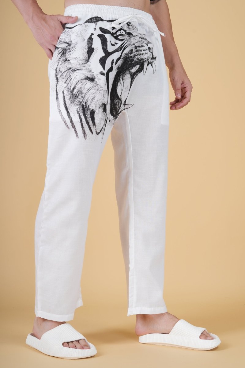 Lion Print White Pajama