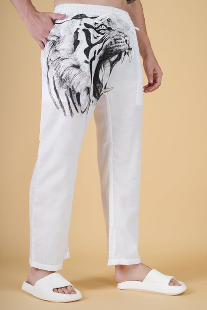Lion Print White Pajama