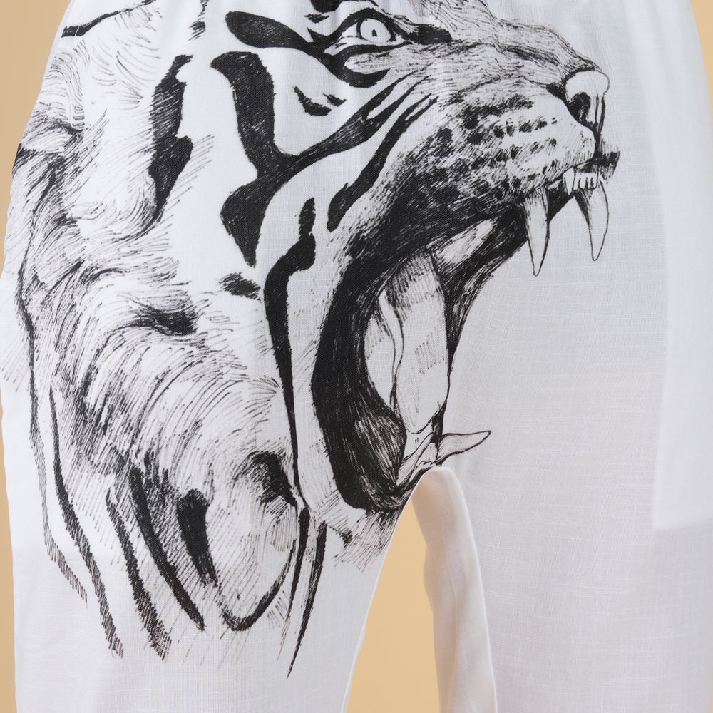 
                      
                        Lion Print White Pajama
                      
                    