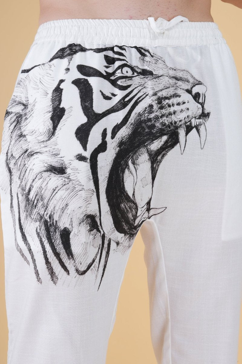 Lion Print White Pajama