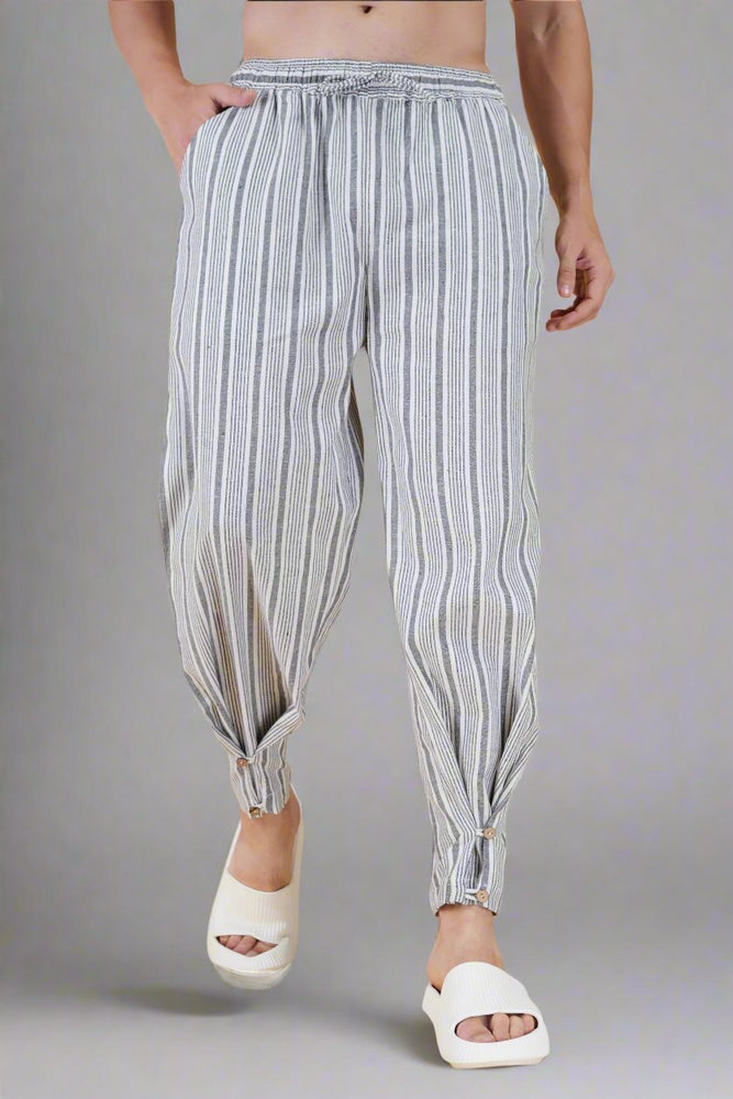 
                      
                        Grey Vertical Line Yarn Dyed Pajama
                      
                    