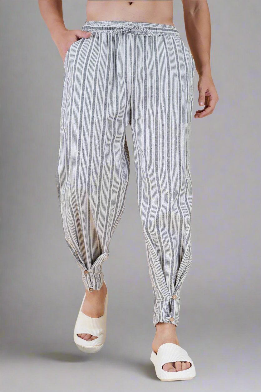 Grey Vertical Line Yarn Dyed Pajama