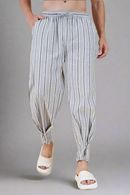 Grey Vertical Line Yarn Dyed Pajama