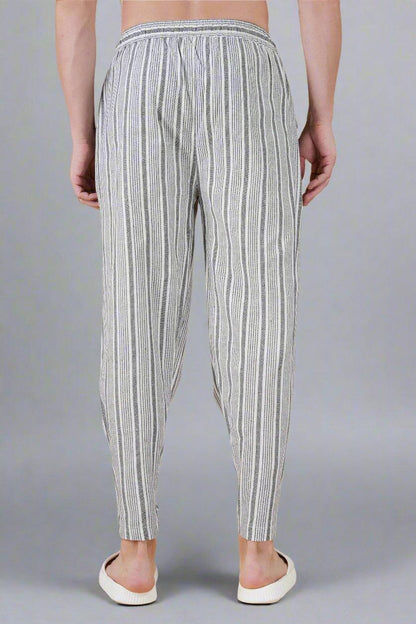 Grey Vertical Line Yarn Dyed Pajama