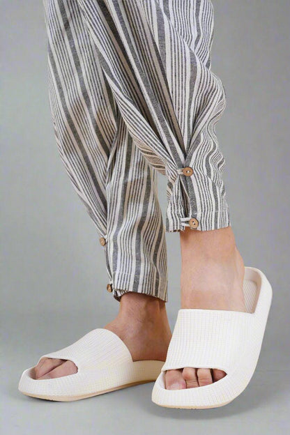 Grey Vertical Line Yarn Dyed Pajama