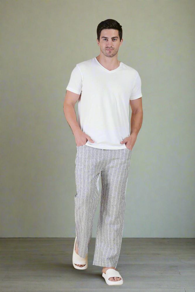 
                      
                        Black Stripe Yarn Dyed Straight Pajama
                      
                    