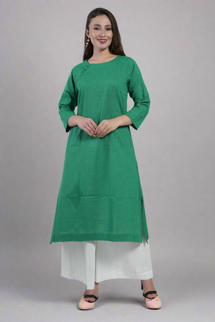 Women’s Classic Cotton Slub Long Kurta