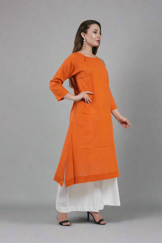 
                      
                        Women’s Classic Cotton Slub Long Kurta
                      
                    