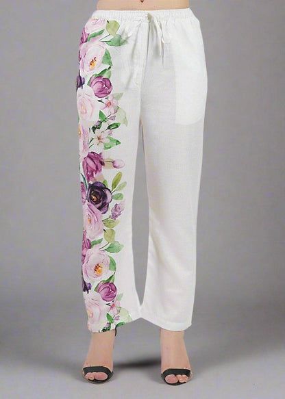 Elastic Waist Poly Linen Trousers For Effortless Style