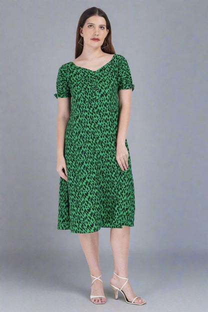 Emerald Panther Midi Dress