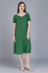 Emerald Panther Midi Dress
