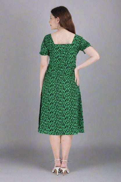 Emerald Panther Midi Dress
