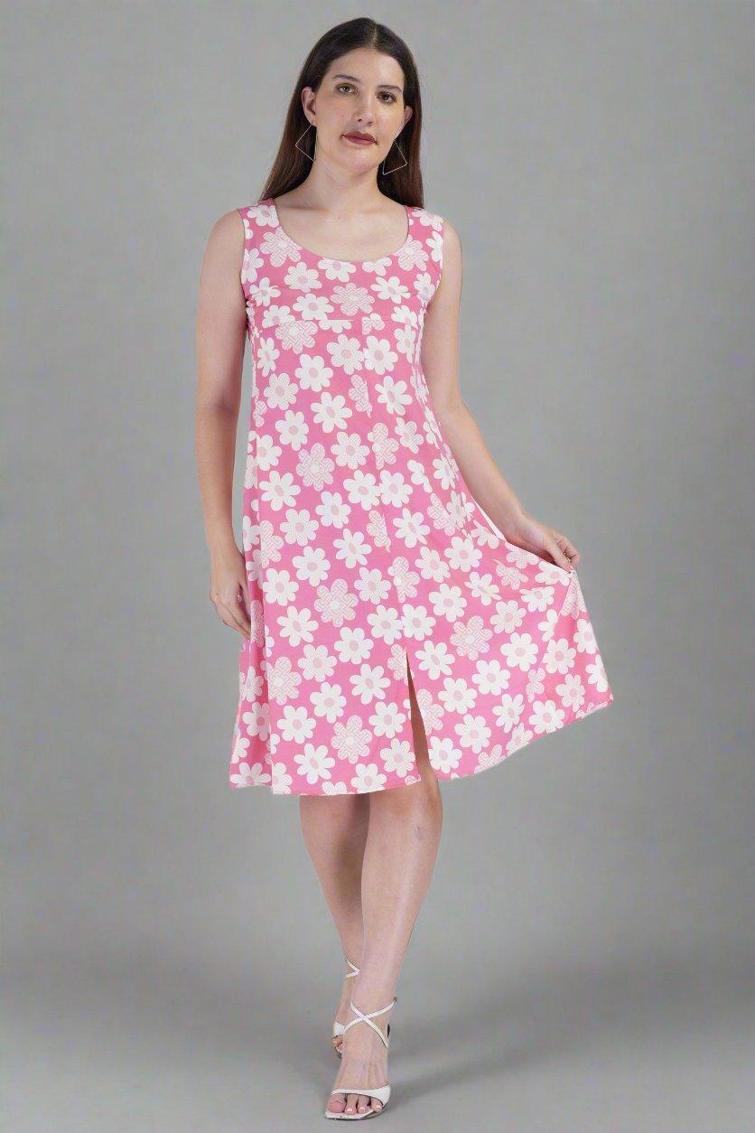 Blossom Charm Sleeveless Dress - Nirmal Online