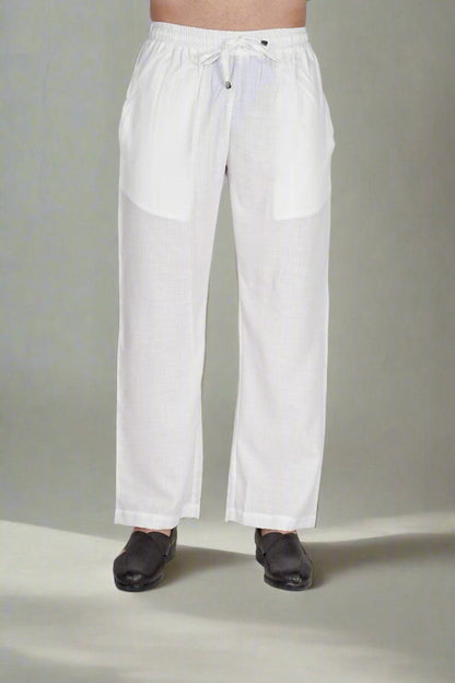 White Poly linen evergreen Pajama