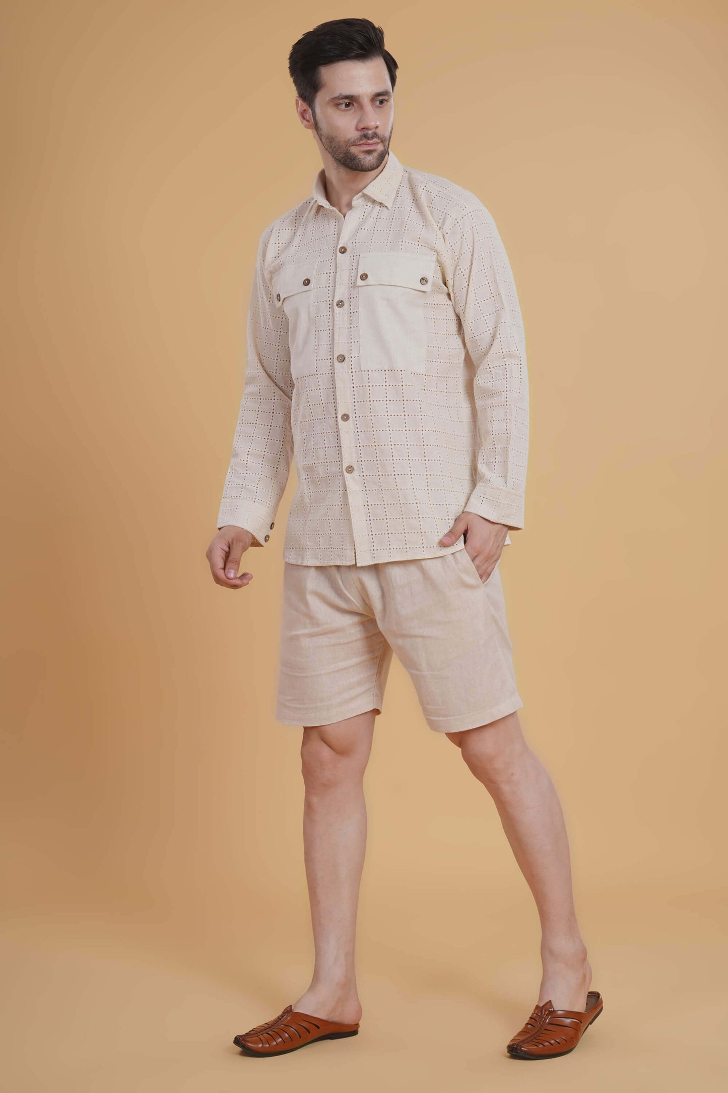 Sandscript Cotton Hakoba Co-ord Set