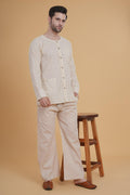 Cream Hakoba Cotton Co-ord Set