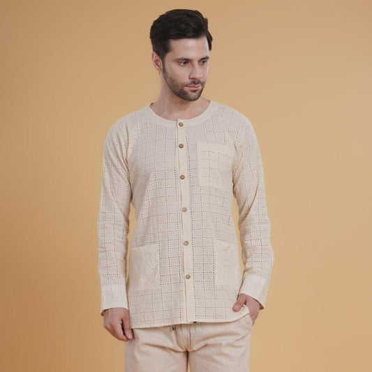 Cream Hakoba Cotton Shirt