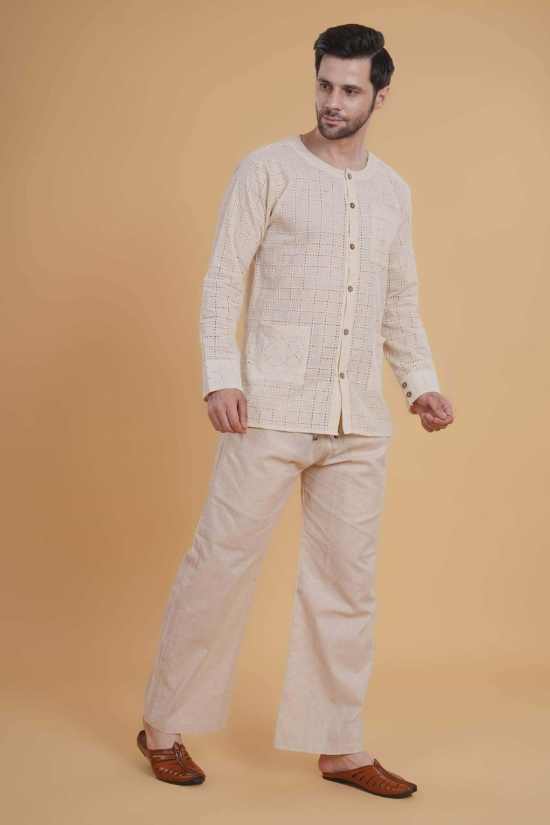 Cream Hakoba Cotton Shirt
