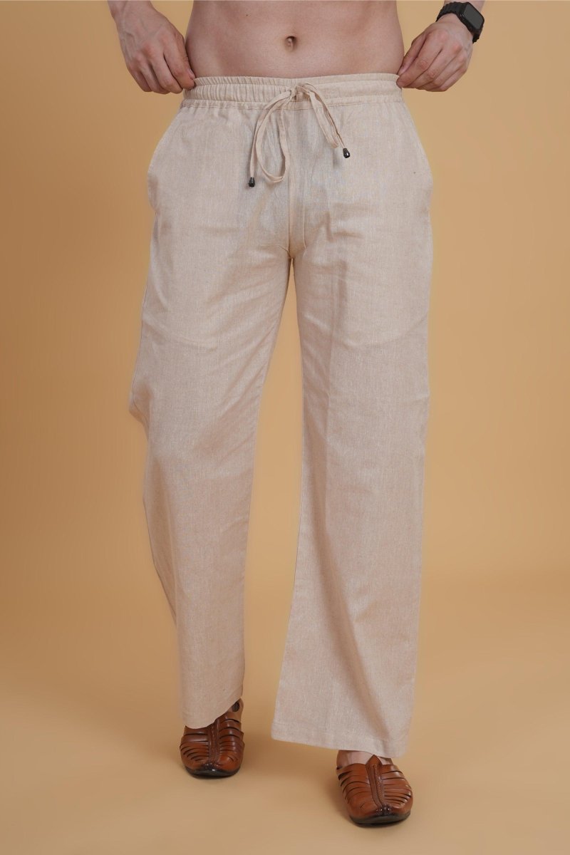 Men Cream line touch cotton Pajama