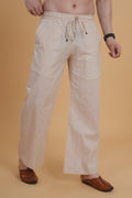 Men Cream line touch cotton Pajama