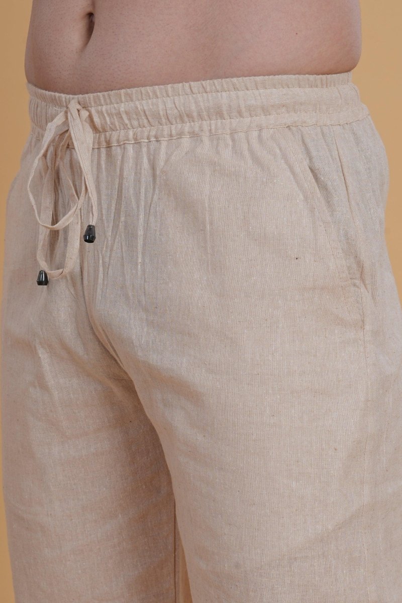 Men Cream line touch cotton Pajama