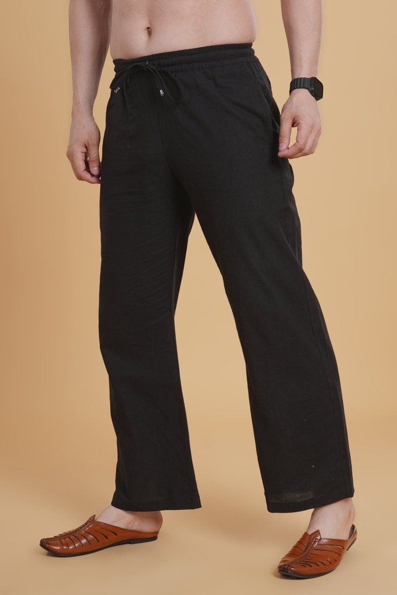 Black Cotton Pajama - Nirmal Online