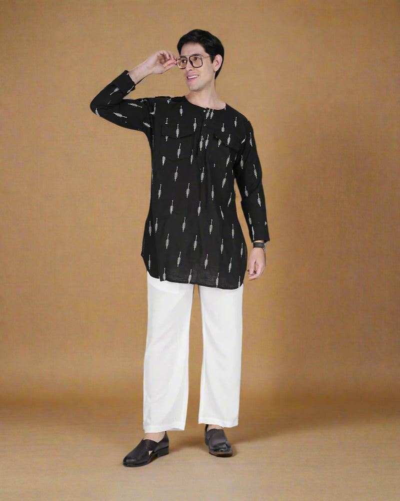 
                      
                        Black Grace Kurta & Pajama Set
                      
                    