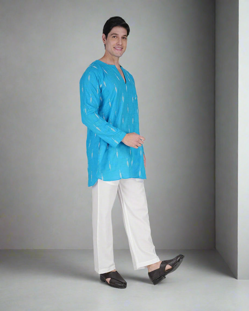 
                      
                        Turquoise Blue Kurta & Pajama Set
                      
                    