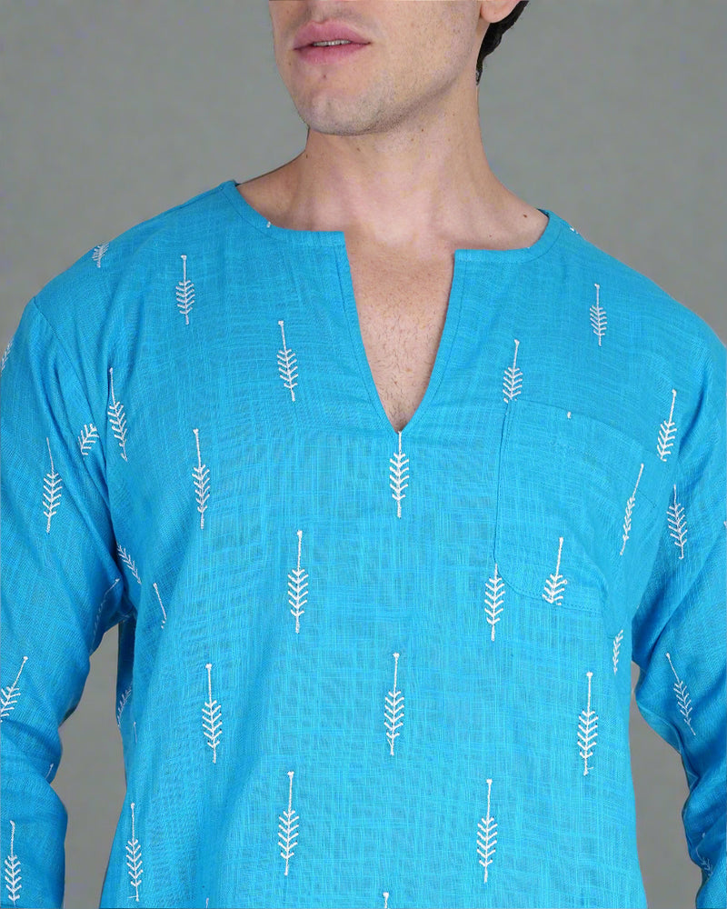 Turquoise Blue Kurta & Pajama Set