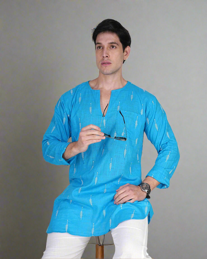 
                      
                        Turquoise Blue Kurta & Pajama Set
                      
                    