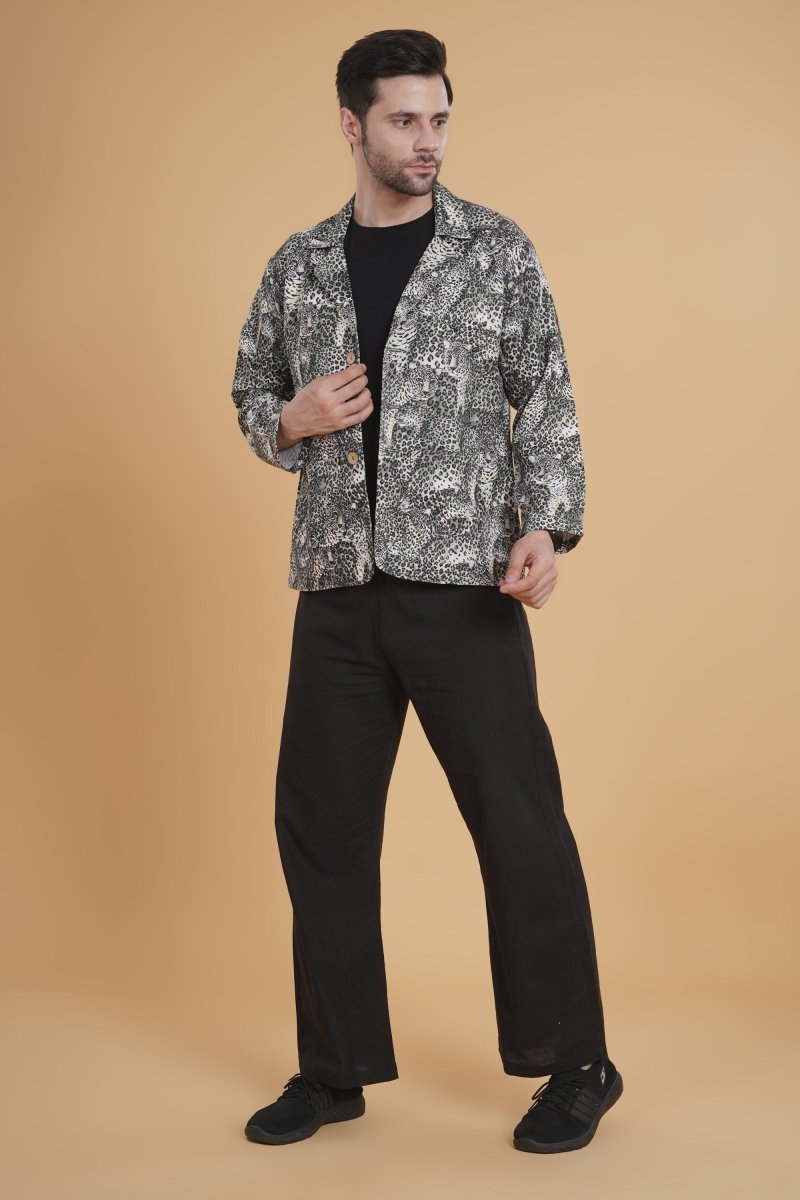 Nocturne Leopard Blazer - Nirmal Online