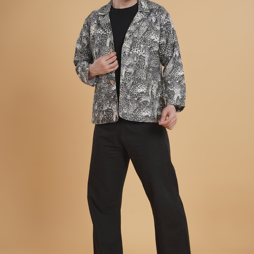Nocturne Leopard Blazer and Pajama Set