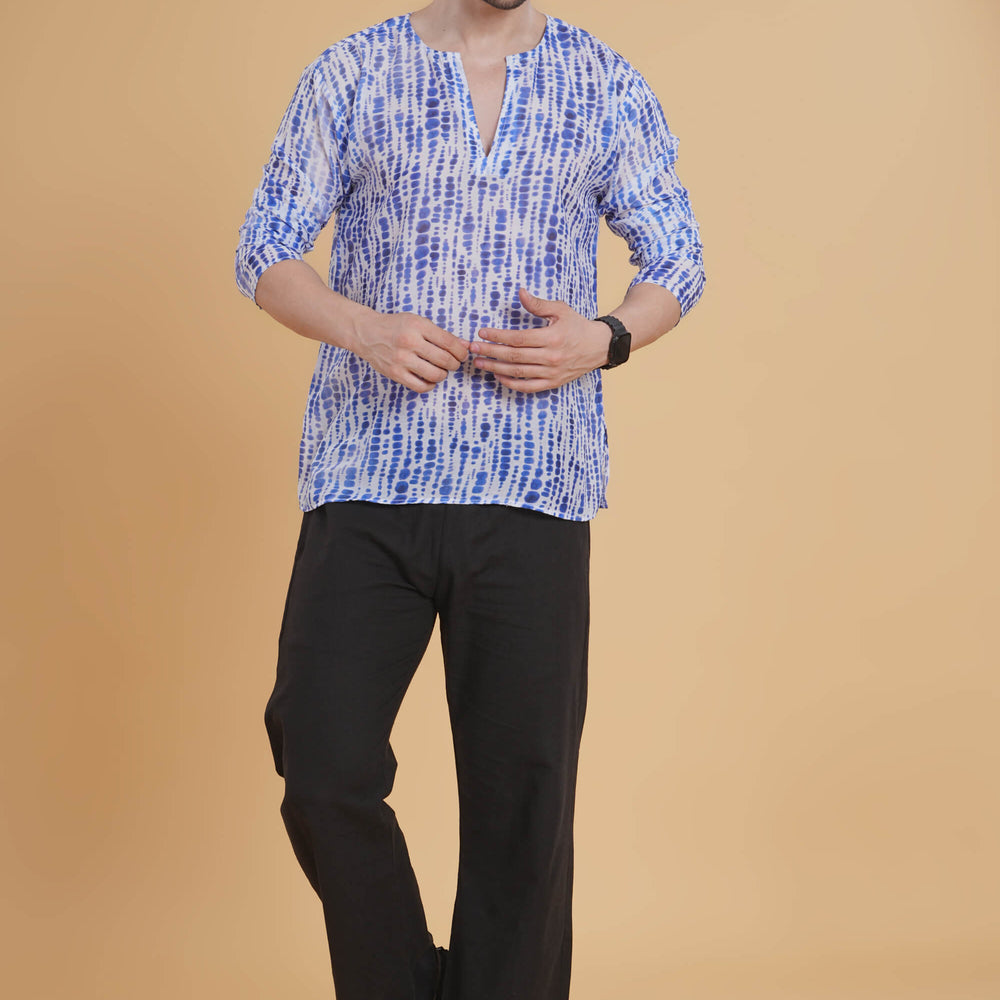 Indigo Shibori Comfort Kurta Pajama Set