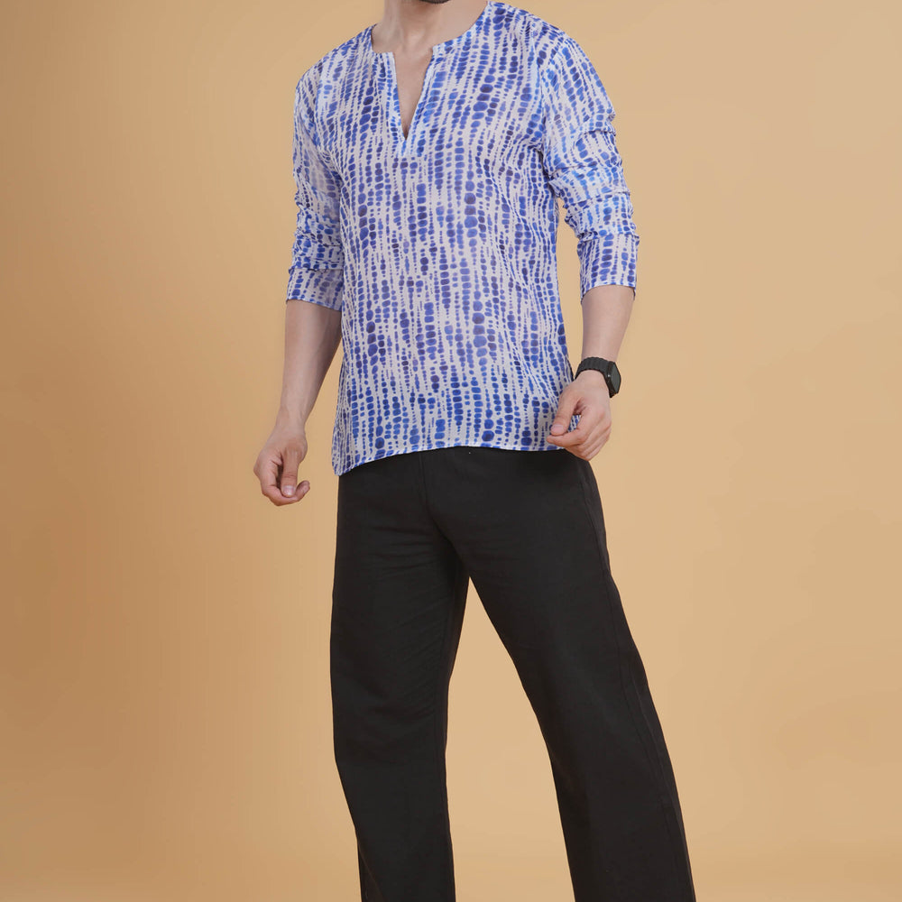 Indigo Shibori Comfort Kurta Pajama Set
