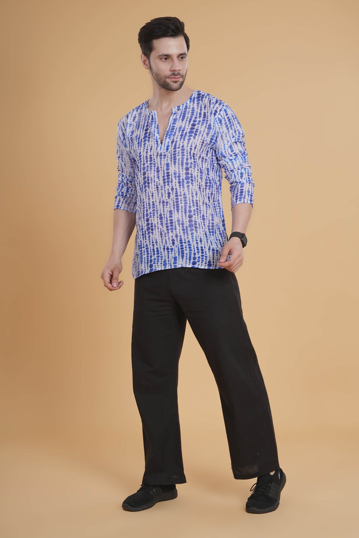 Indigo Shibori Comfort Kurta Pajama Set
