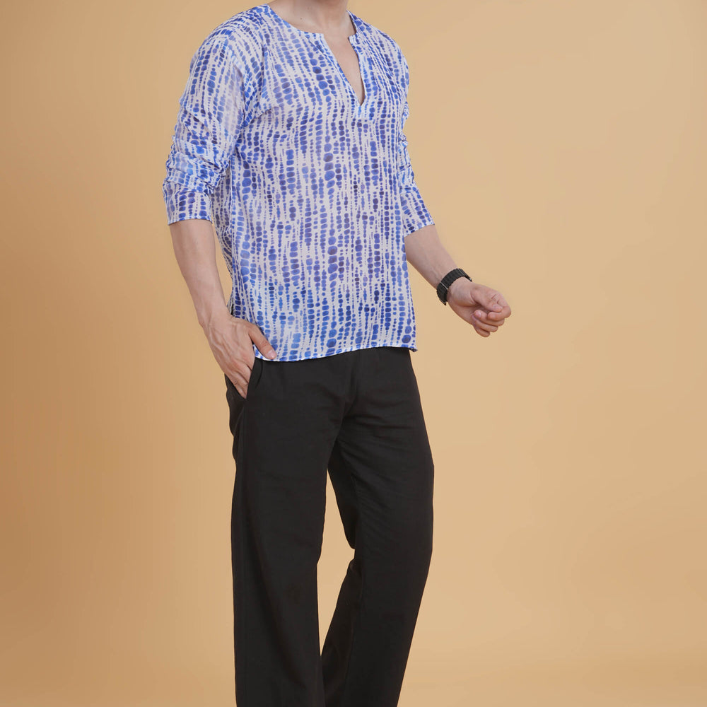 
                      
                        Indigo Shibori Comfort Kurta Pajama Set
                      
                    