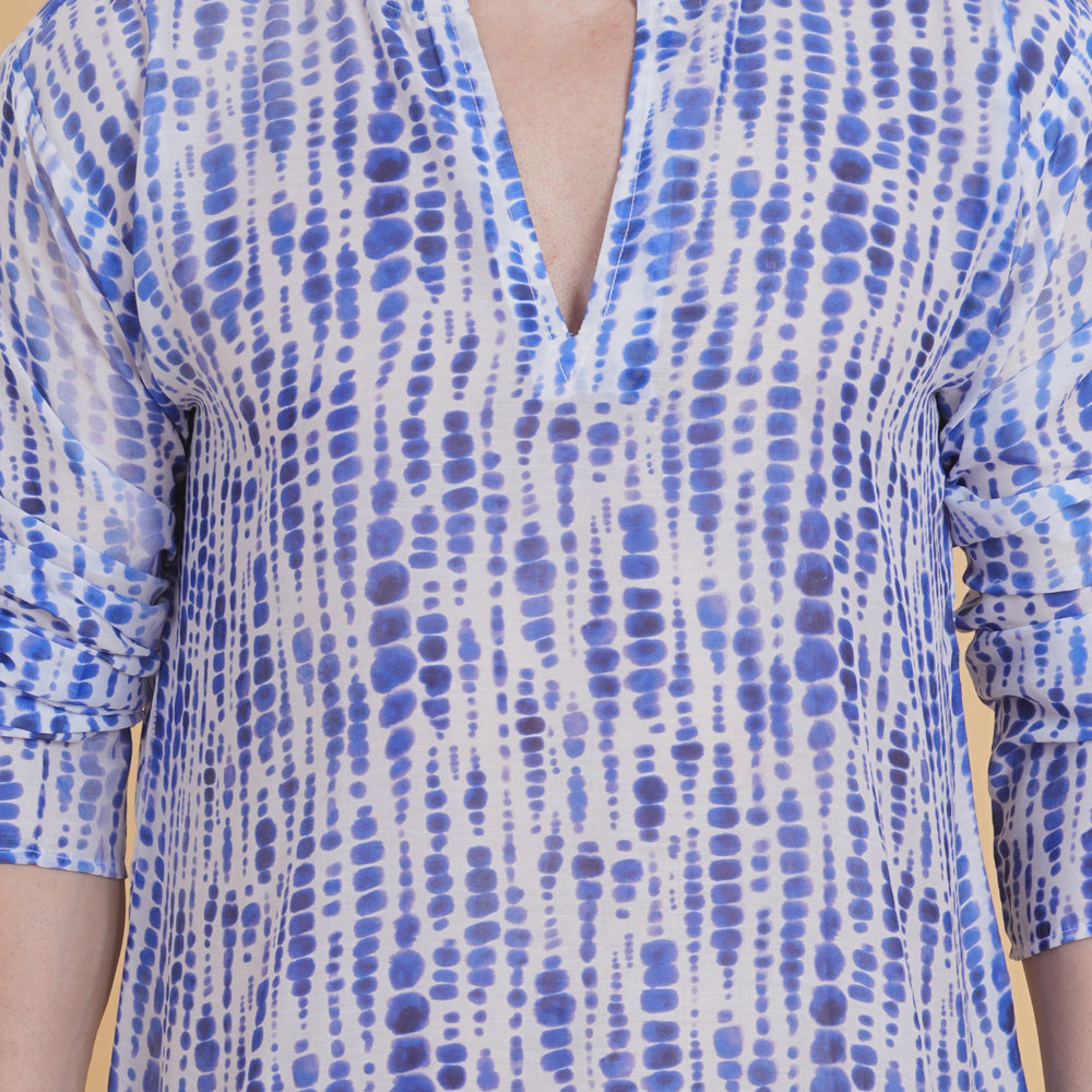 
                      
                        Indigo Shibori Comfort Kurta Pajama Set
                      
                    