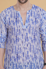 Indigo Shibori Comfort  Cotton Kurta