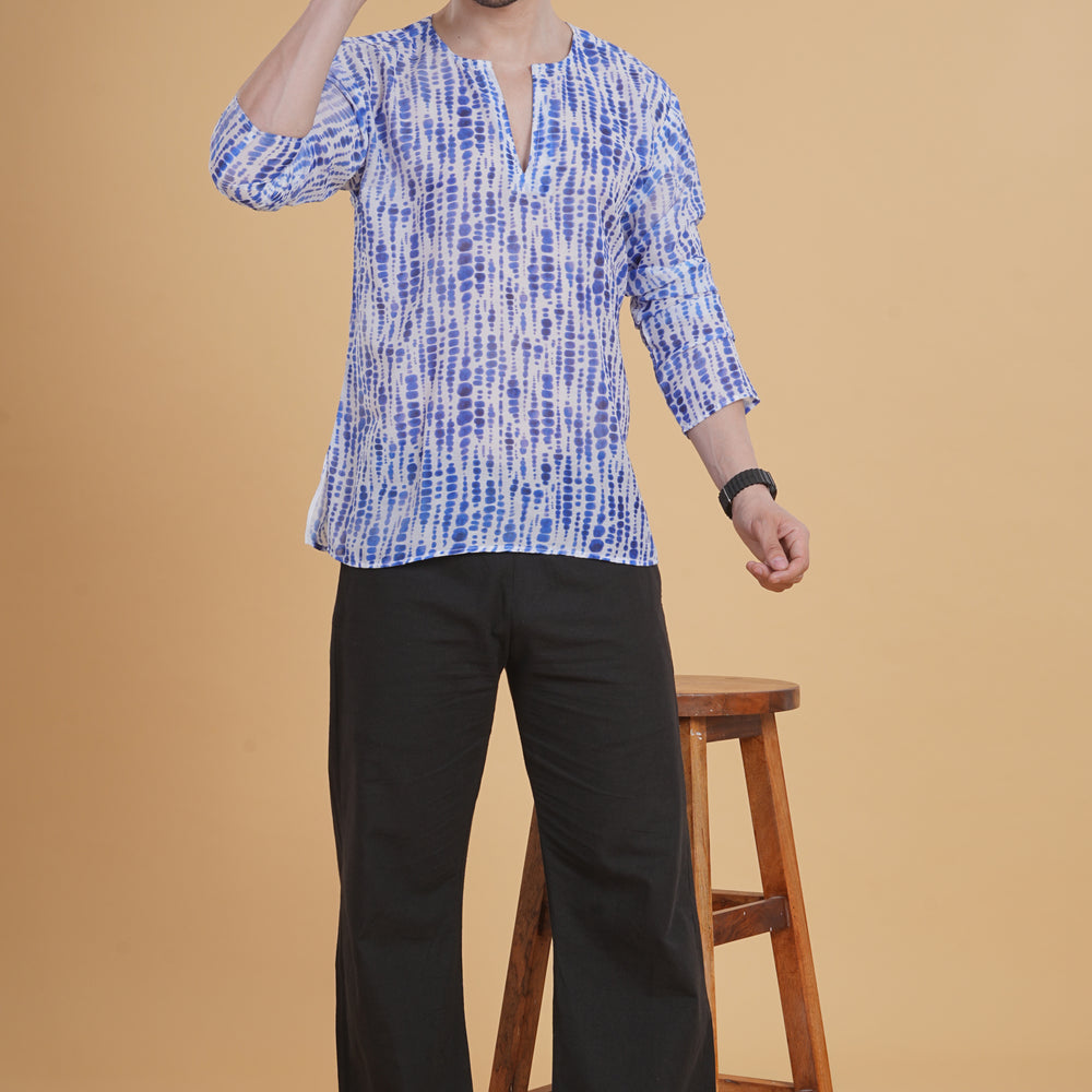 Indigo Shibori Comfort Kurta Pajama Set