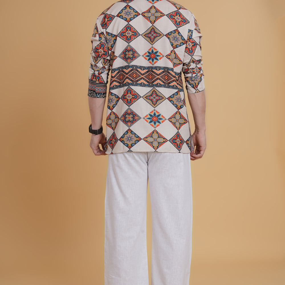 
                      
                        Nomadic Vibe Aztec Kurta
                      
                    