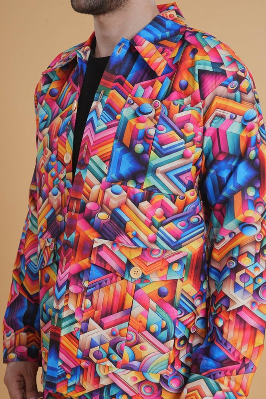 Multicolor Infinity Cube  Blazer