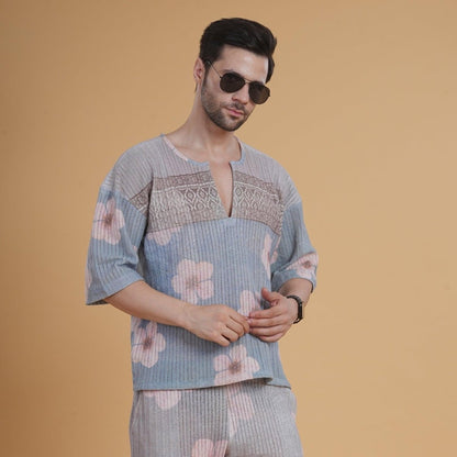 Island Bloom Crochet Kurta