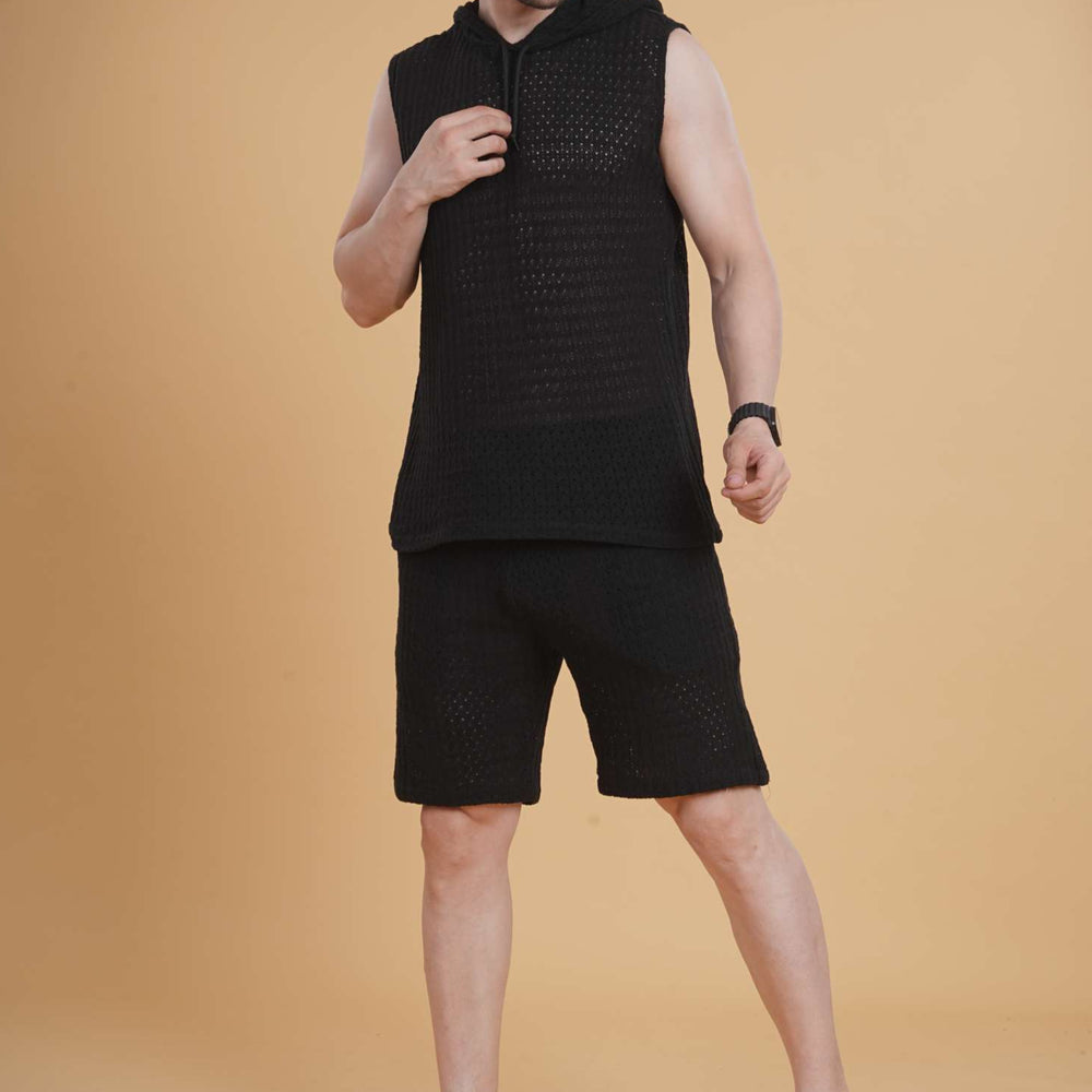 Nightgrid crochet Hooded Set
