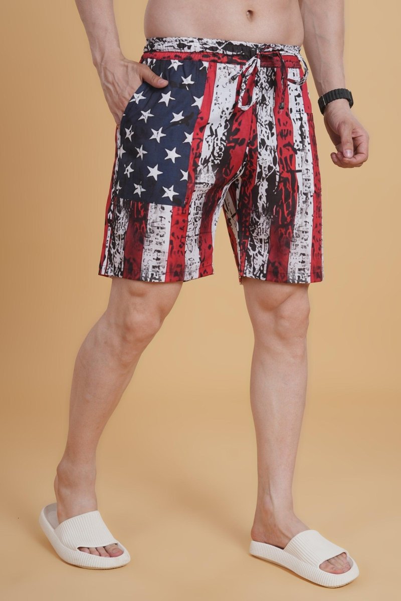Star & Stripe printed Short